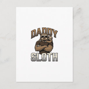 Daddy Sloth Funny Family Vintage Engraving Shirt_1 Postcard