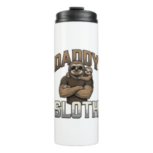 Daddy Sloth Funny Family Vintage Engraving Shirt_1 Thermal Tumbler