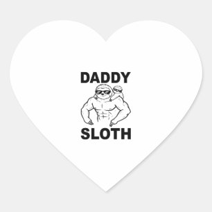 Daddy Sloth Heart Sticker