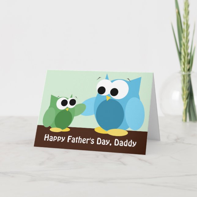 Daddy & Son Owls - Father's Day Card (Front)