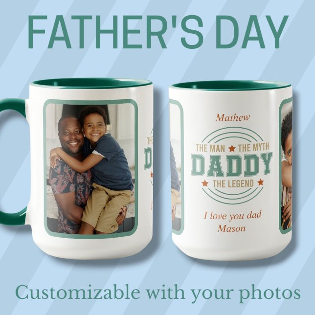 Daddy, the legend custom photos Father's Day Mug (Daddy, the legend custom photos Father's Day Mug)
