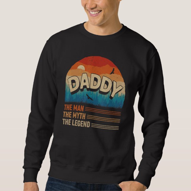Daddy The Man The Myth The Legend Men Retro Sunset Sweatshirt (Front)