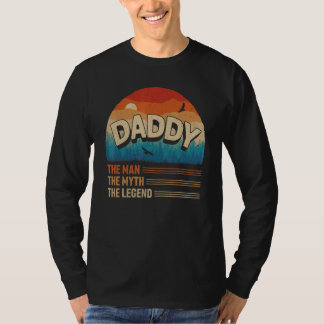 Daddy The Man The Myth The Legend Men Retro Sunset T-Shirt