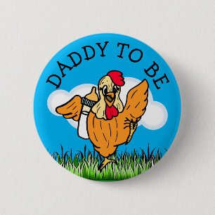 Daddy to Be Baby Shower Farm Animal Themed 6 Cm Round Badge