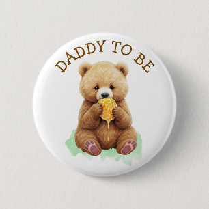 Daddy to Be Bear Boy's Baby Shower 6 Cm Round Badge