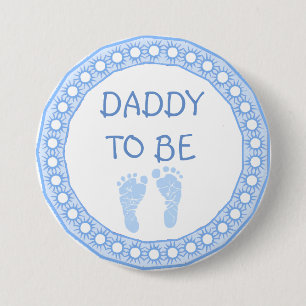 Daddy to be Blue Boy Baby Shower button