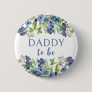 Daddy to be blueberry baby shower button