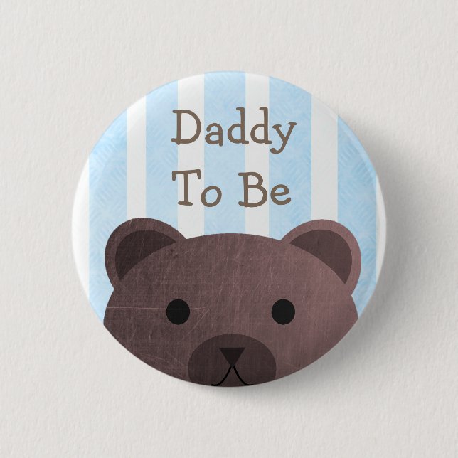 Daddy To Be Button Bear Woodlands Theme (Front)