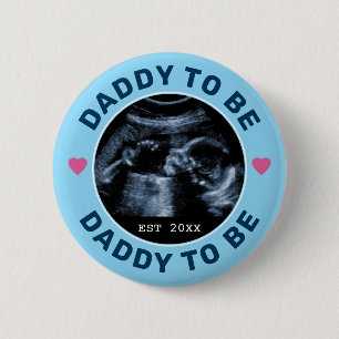 Daddy To Be Custom Photo Baby Shower Party 6 Cm Round Badge