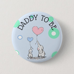 Daddy To Be Elephant Baby Shower Button