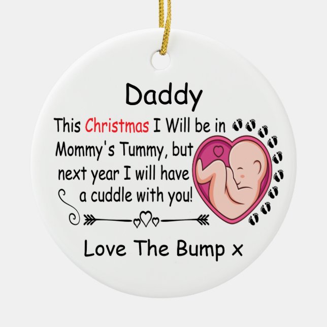 Daddy To Be from Bump Personalised Photo Ceramic Tree Decoration (Front)