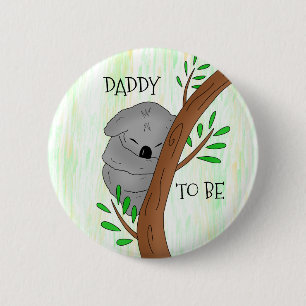 Daddy To Be Koala Baby Shower 6 Cm Round Badge