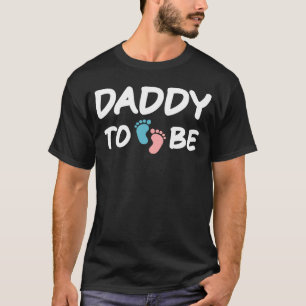 Daddy To Be Pastel Blue and Pink Baby Feet Footpri T-Shirt
