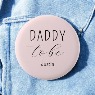 Daddy to Be Pink Baby Shower Button