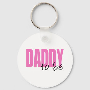 Daddy To Be (Pink Block Font) Key Ring