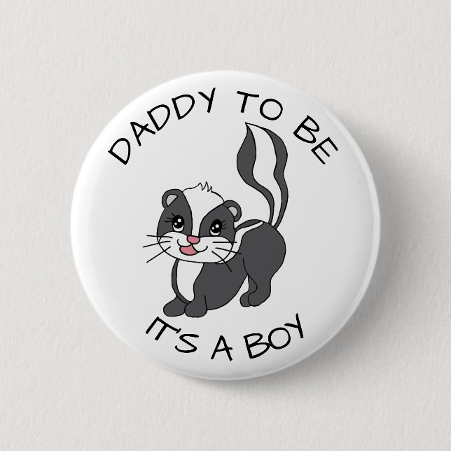 Daddy to be Racoon Baby Shower Button (Front)
