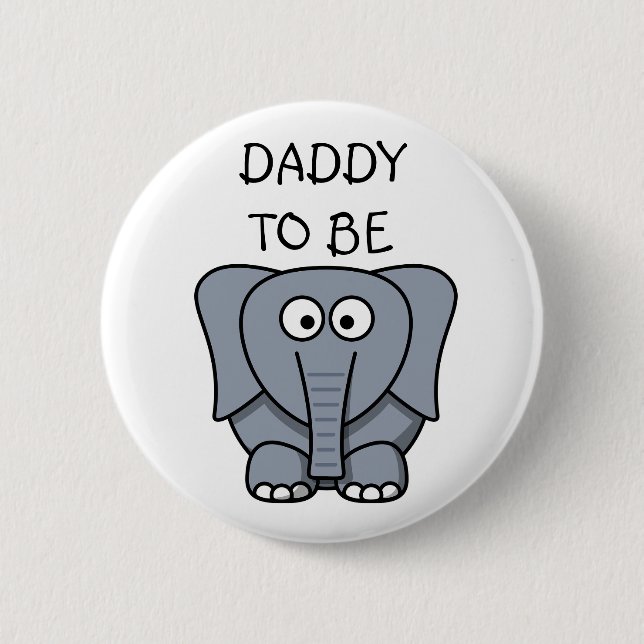 Daddy to be Zebra Baby Shower button (Front)