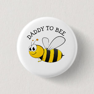 Daddy To Bee Bumble Bee Baby Shower 3 Cm Round Badge