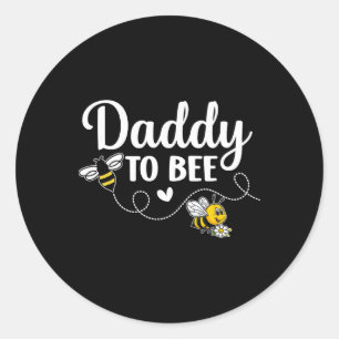 Daddy To Bee Gender Reveal Pregnancy Announcement  Classic Round Sticker