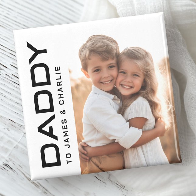Daddy to kids names photo fathers day magnet (Daddy to kids names photo fathers day magnet)