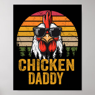 Daddy Vintage Rooster For Dad Farmer Fathers Day M Poster
