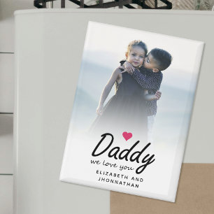 Daddy we love you custom family photo keepsake magnet