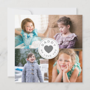 Daddy We Love You Heart 4 Photo Collage