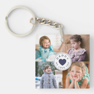 Daddy We Love You  Kids Photo Collage Key Ring