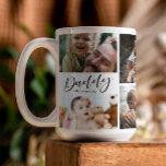 Daddy We Love You Photo Collage Coffee Mug<br><div class="desc">Modern photo collage mug features typography script ''daddy we love you'' and 6 family photos. Perfect gift for dad.</div>