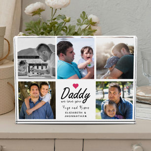 Daddy we love you Script Father 5 Custom Collage Photo Block