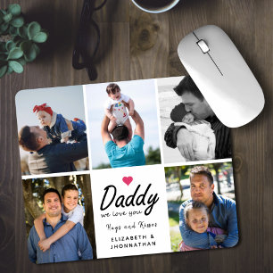 Daddy we love you Script Photo Collage Father Mouse Pad