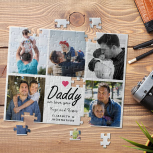 Daddy we love you Script Photo Collage Fathers Day Jigsaw Puzzle