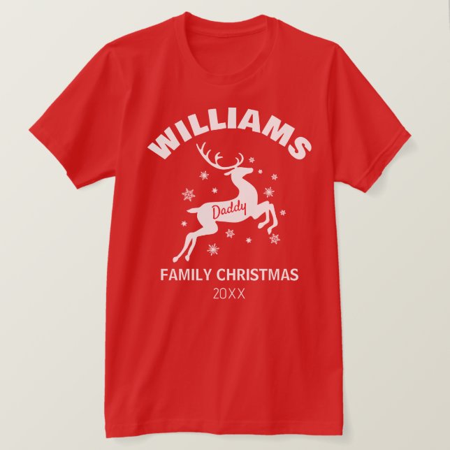 Daddy Winter Reindeer Family Christmas T-Shirt (Design Front)
