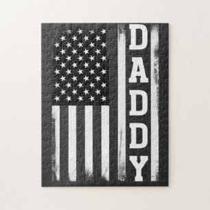 Daddy with US American Flag Jigsaw Puzzle