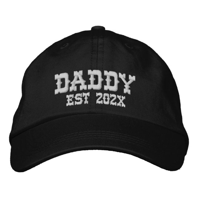 Daddy Year Established Embroidered Baseball Cap (Front)
