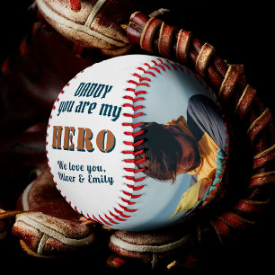 Daddy you are Hero Father`s Day Family 2 Photo  Baseball