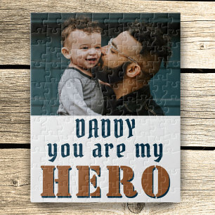 Daddy you are my Hero Dad Photo Father`s Day Jigsaw Puzzle