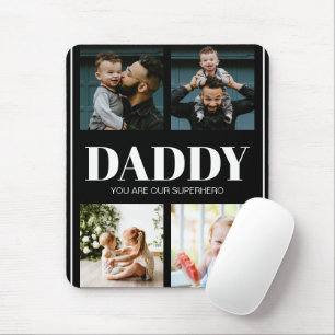Daddy You are our Superhero Photo Collage Simple Mouse Pad