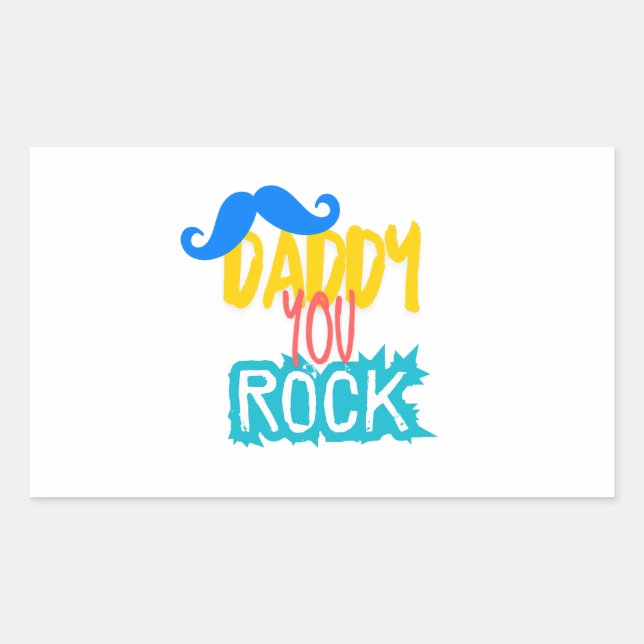 Daddy You Rock Rectangular Sticker (Front)