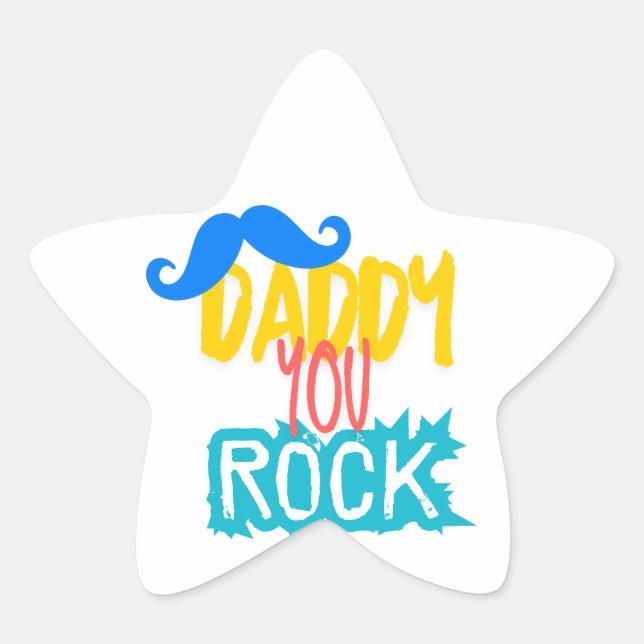 Daddy You Rock Star Sticker (Front)