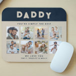 Daddy You're Simply The Best Photo Collage Mouse Pad<br><div class="desc">Daddy You're Simply The Best Photo Collage Personalised Photo Template Custom Names Mouse Pad features eight of your favourite photos with the text "Daddy you're simply the best" in modern script typography. Personalise below with your custom text and names. Perfect gift for dad for birthday, Christmas, holidays and Father's Day....</div>