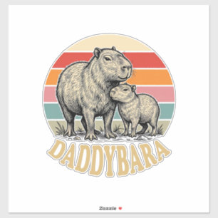 Daddybara Capybara Dad Vintage Sunset Shirt_1