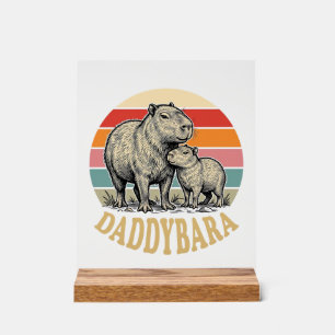 Daddybara Capybara Dad Vintage Sunset Shirt_1 Acrylic Sign