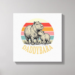 Daddybara Capybara Dad Vintage Sunset Shirt_1 Canvas Print