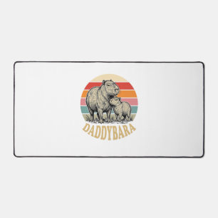 Daddybara Capybara Dad Vintage Sunset Shirt_1 Desk Mat