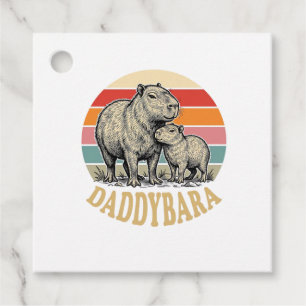 Daddybara Capybara Dad Vintage Sunset Shirt_1 Favour Tags