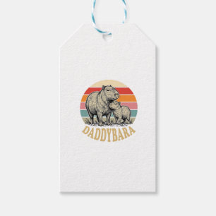 Daddybara Capybara Dad Vintage Sunset Shirt_1 Gift Tags