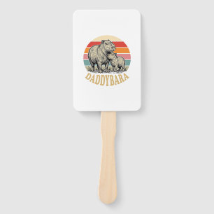 Daddybara Capybara Dad Vintage Sunset Shirt_1 Hand Fan