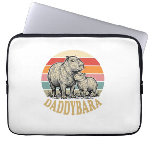 Daddybara Capybara Dad Vintage Sunset Shirt_1 Laptop Sleeve