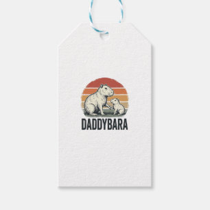 Daddybara Capybara Vintage Sunset Shirt Design_1 Gift Tags